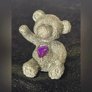 Vintage Miniature pewter bear figurine. circa estimated 1980s-90s